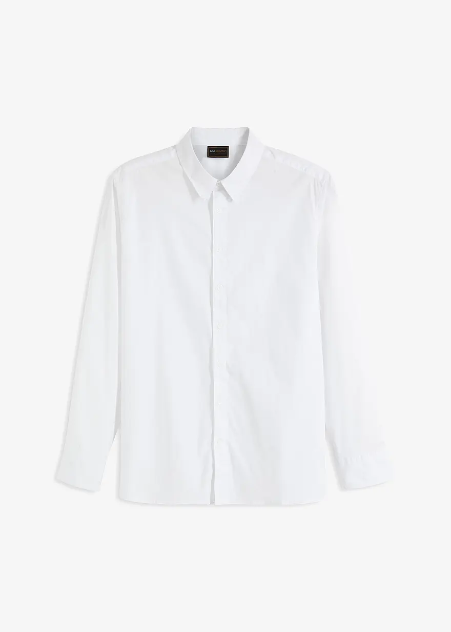 Business-Hemd mit Stretch, Regular Fit in weiß von vorne - bonprix