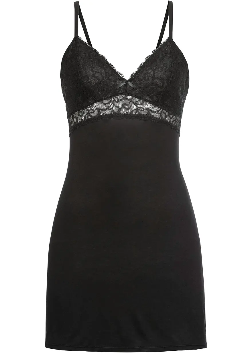 Negligé in schwarz von vorne - bonprix