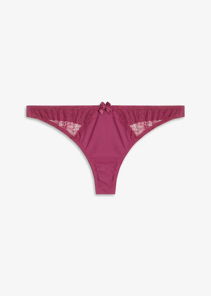 String mit nahtloser Hinterhose in lila von vorne - bonprix