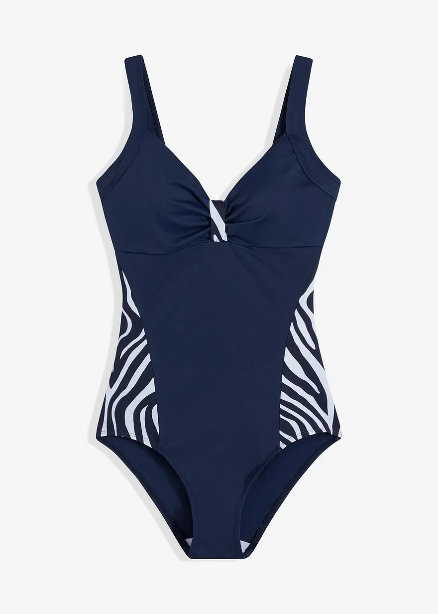 Badeanzug in blau von vorne - bonprix