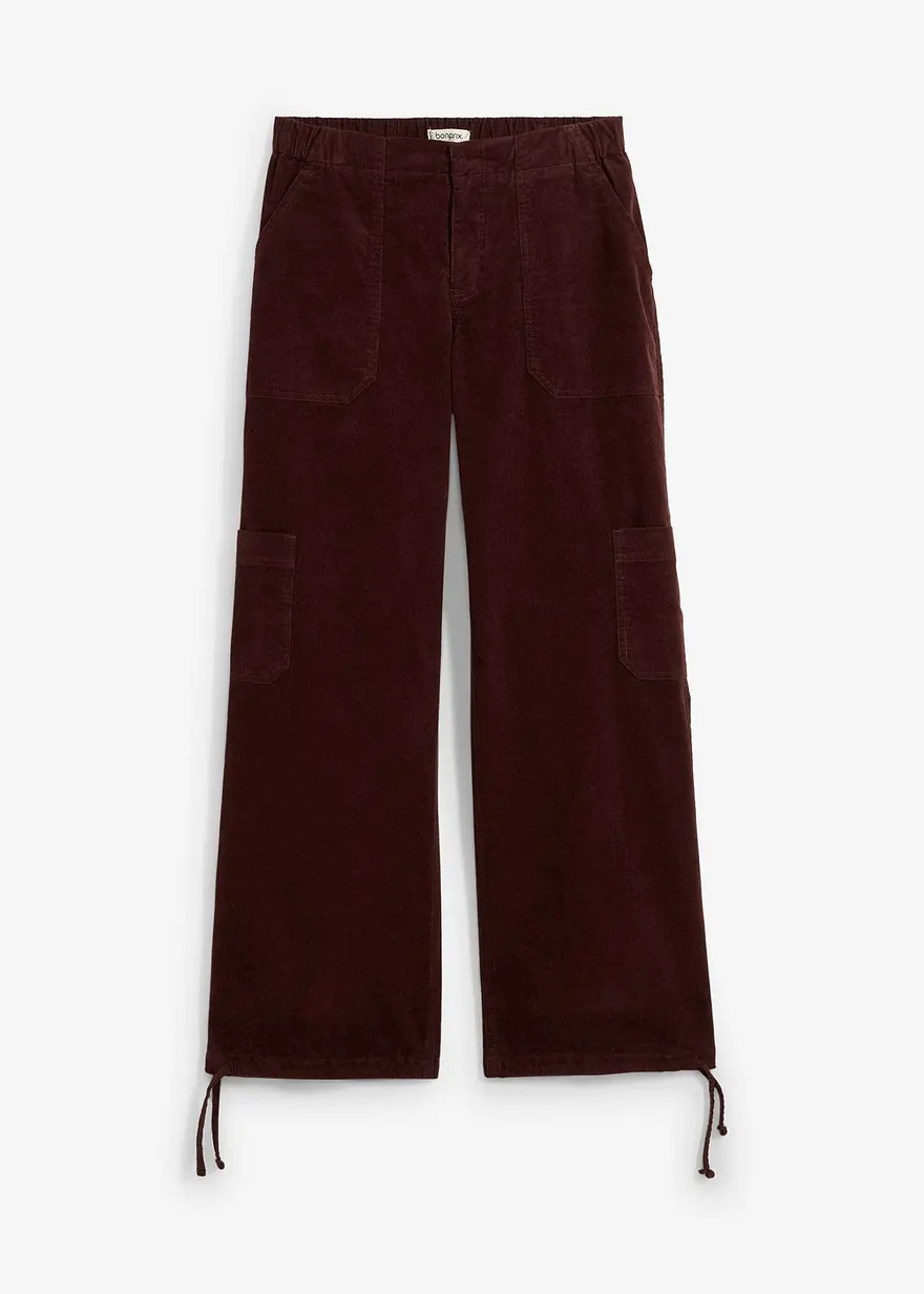 Cargohose aus Cord in braun von vorne - bonprix