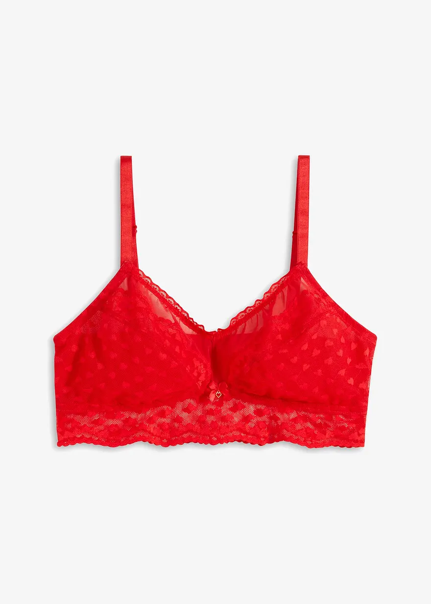 Bralette ohne Bügel in rot von vorne - bonprix