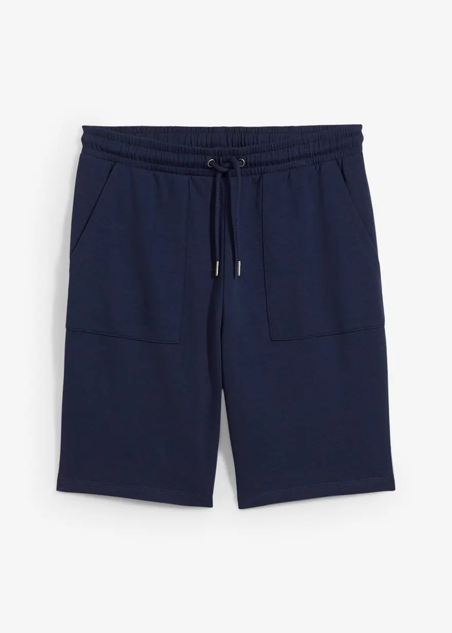 Sweat-Shorts mit Taschen in blau von vorne - bonprix