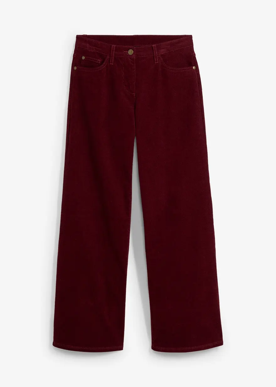 Cordhose im Marlene-Stil in rot von vorne - bonprix