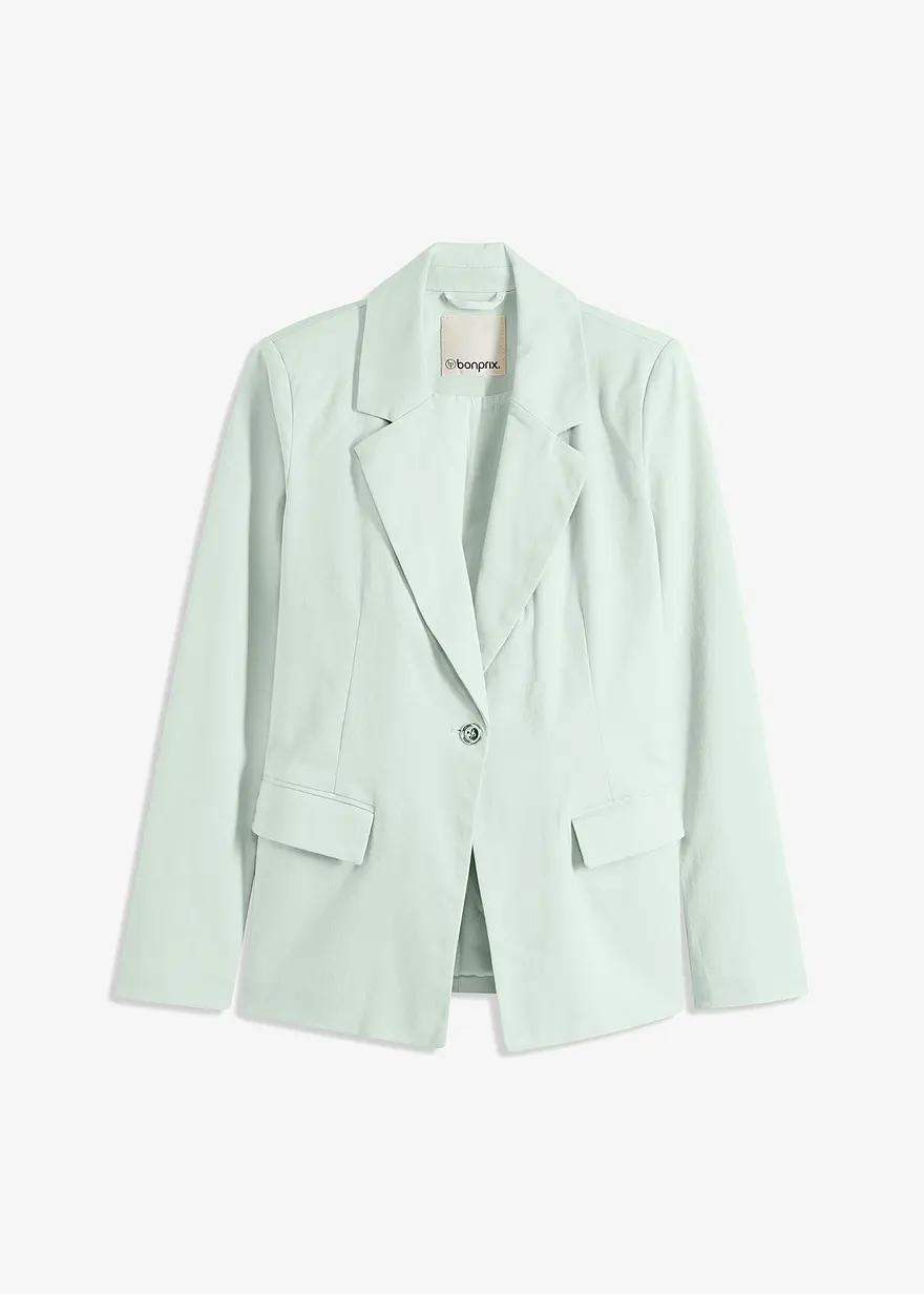 Blazer mit Bindegürtel in grün von vorne - bonprix