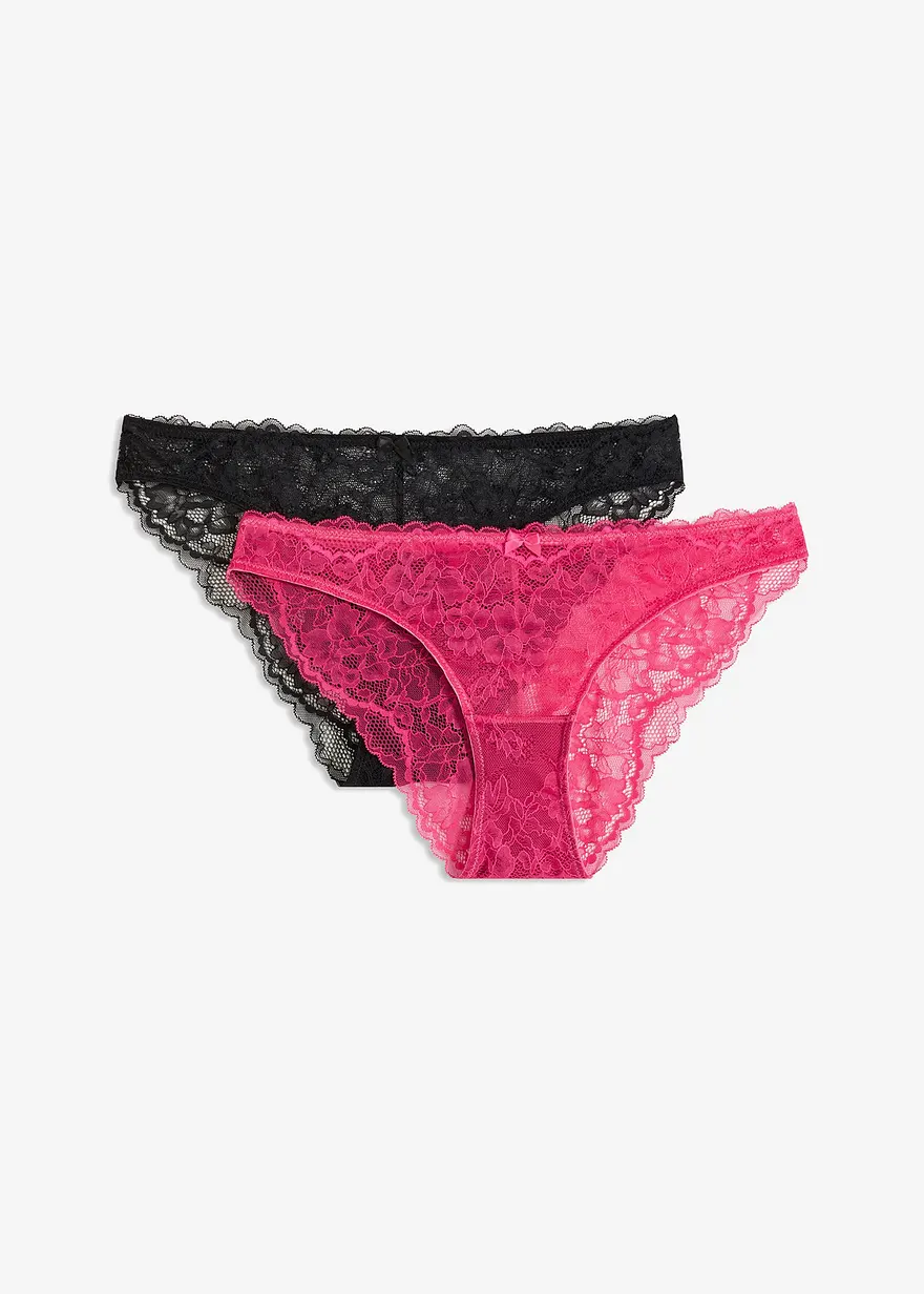 Slip (2er Pack) in pink von vorne - bonprix