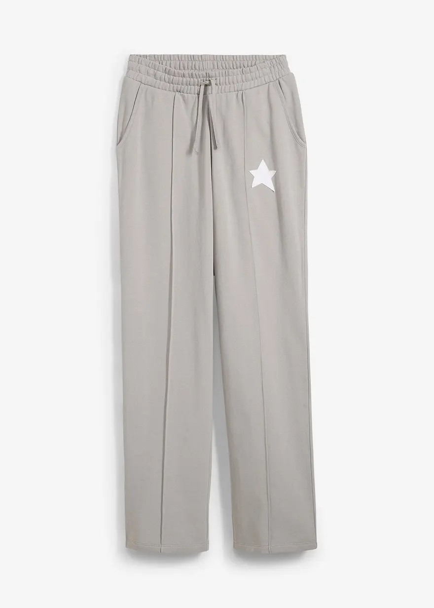 Sweathose aus reiner Bio-Baumwolle in grau von vorne - bonprix