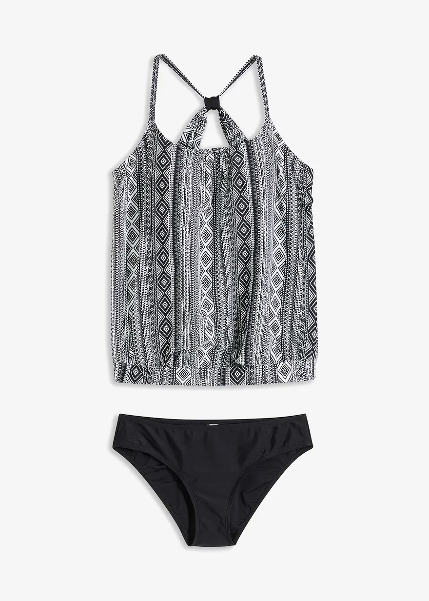 Oversize Tankini (2-tlg.Set) in schwarz von vorne - bonprix