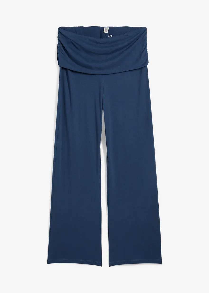 Jersey-Hose mit Umschlagbund in blau von vorne - bonprix