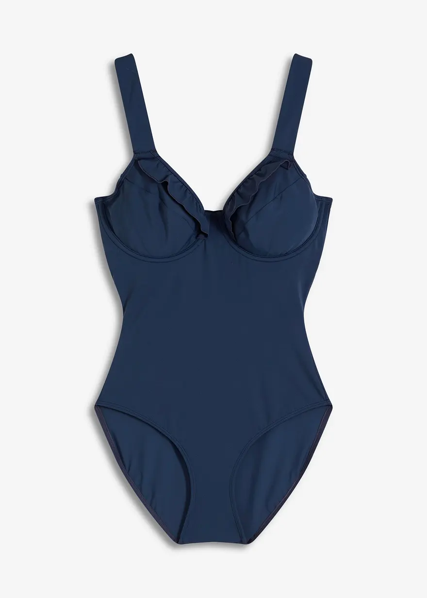 Minimizer Bügel Badeanzug in blau von vorne - bonprix