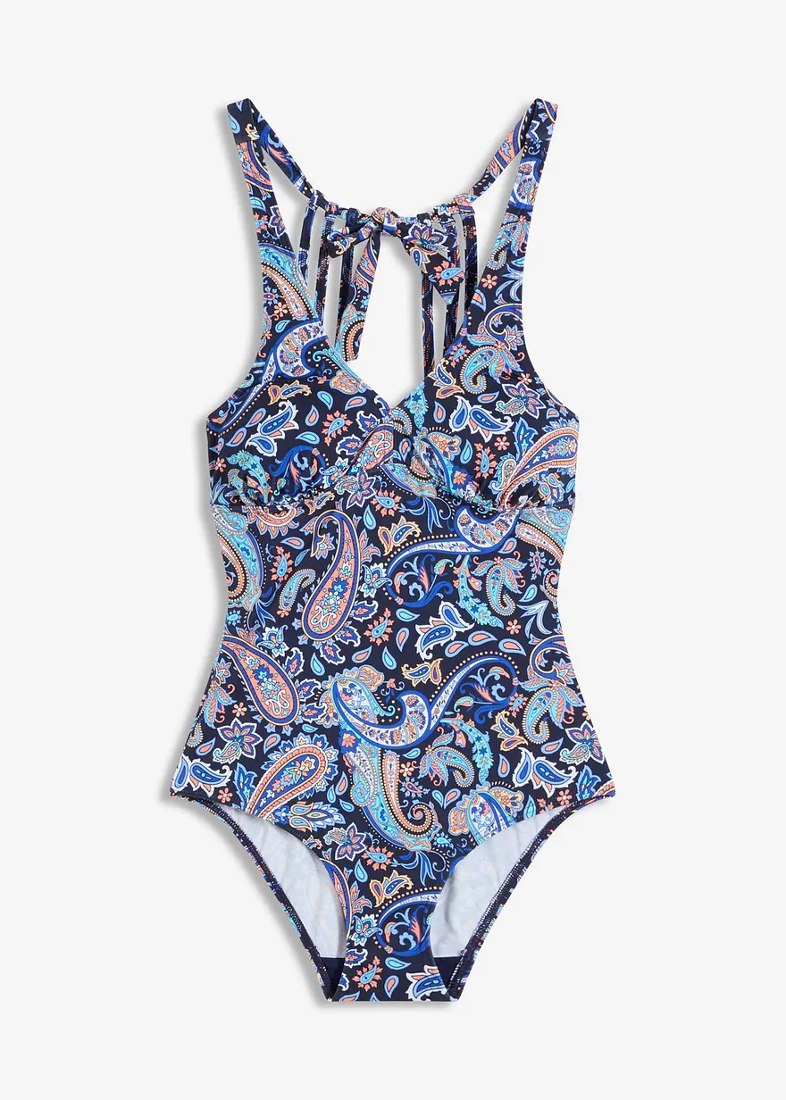Badeanzug in blau von vorne - bonprix