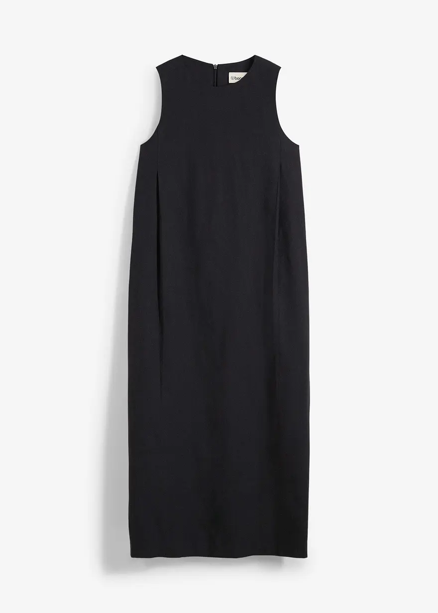 Maxikleid mit Eingriffstaschen aus Viskose-Mix in schwarz von vorne - bonprix