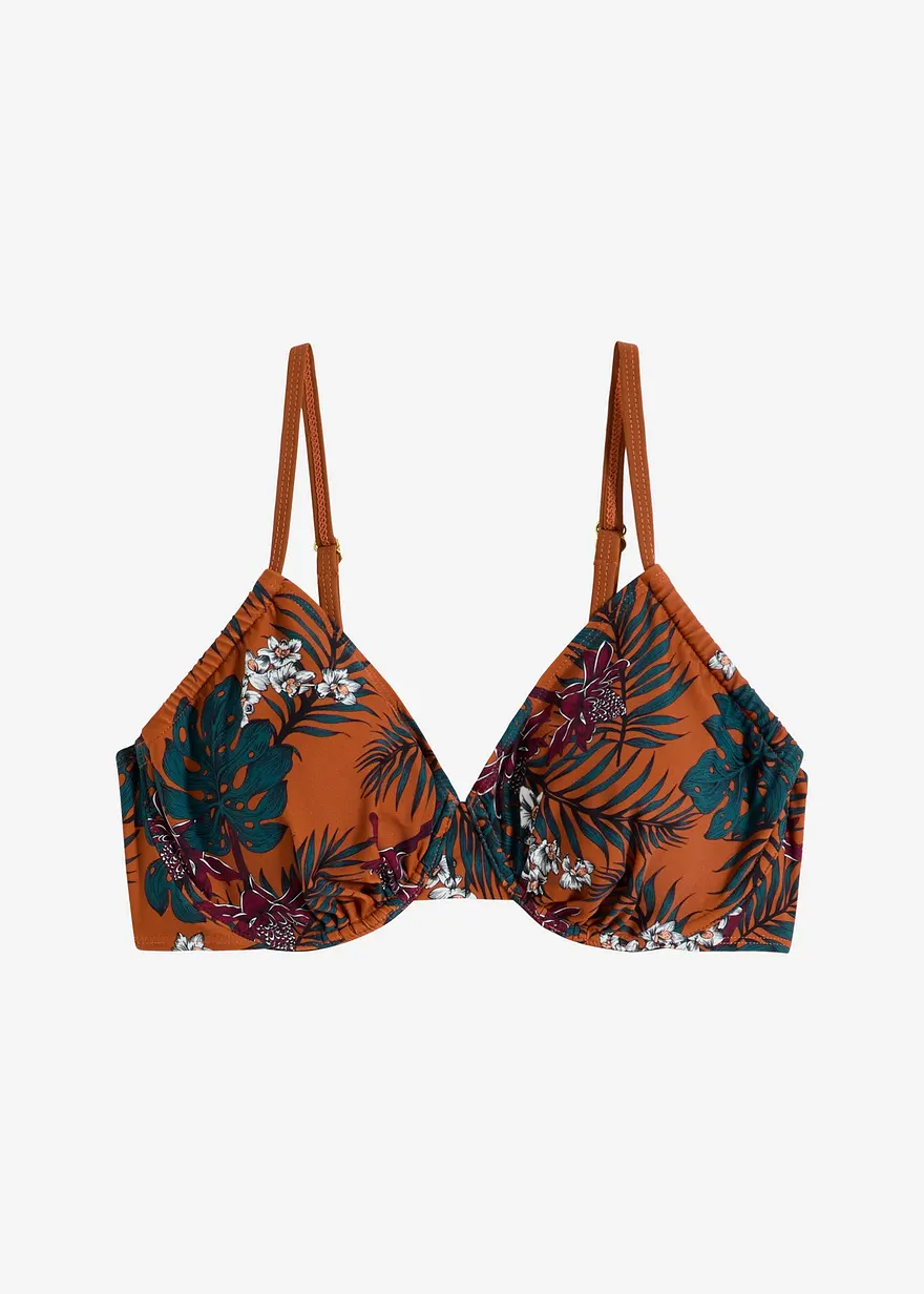 Bikini Oberteil in braun von vorne - bonprix