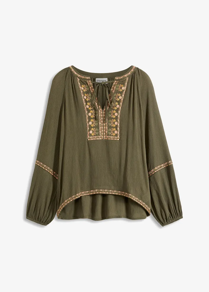 Bluse in grün von vorne - bonprix