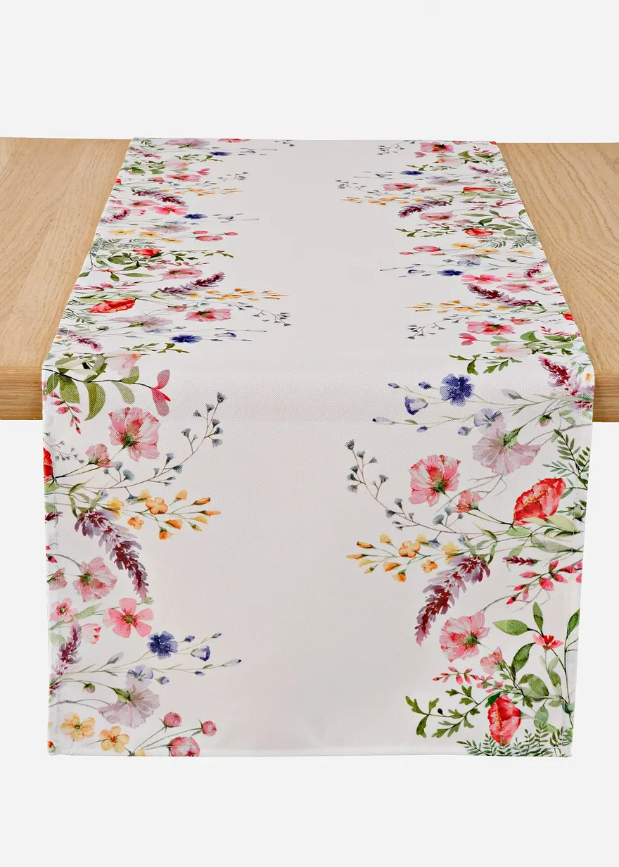 Tischläufer mit Blumen Druck in bunt von vorne - bonprix