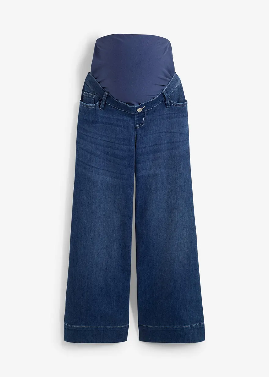 Knöchelfreie Umstandsjeans, Loose Fit in blau von vorne - bonprix