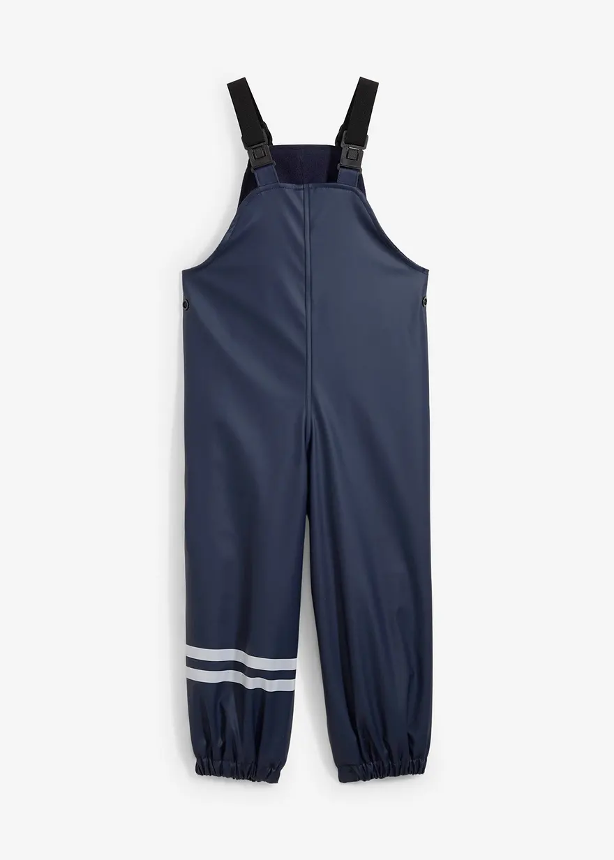 Regenhose mit Fleecefutter in blau von vorne - bonprix