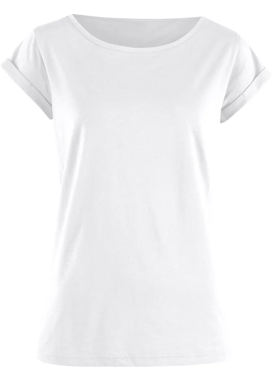 T-Shirt aus reiner Baumwolle in weiß - bonprix