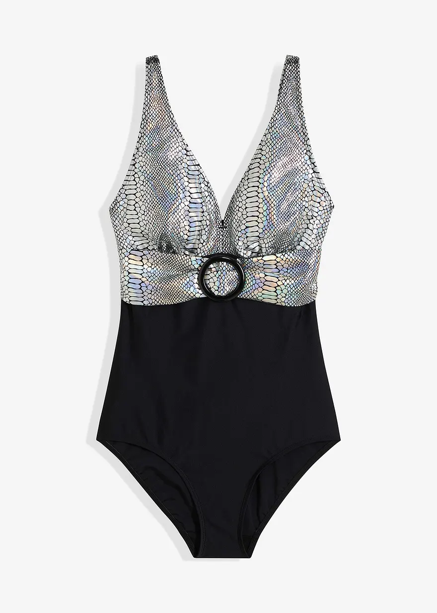 Badeanzug in schwarz von vorne - bonprix