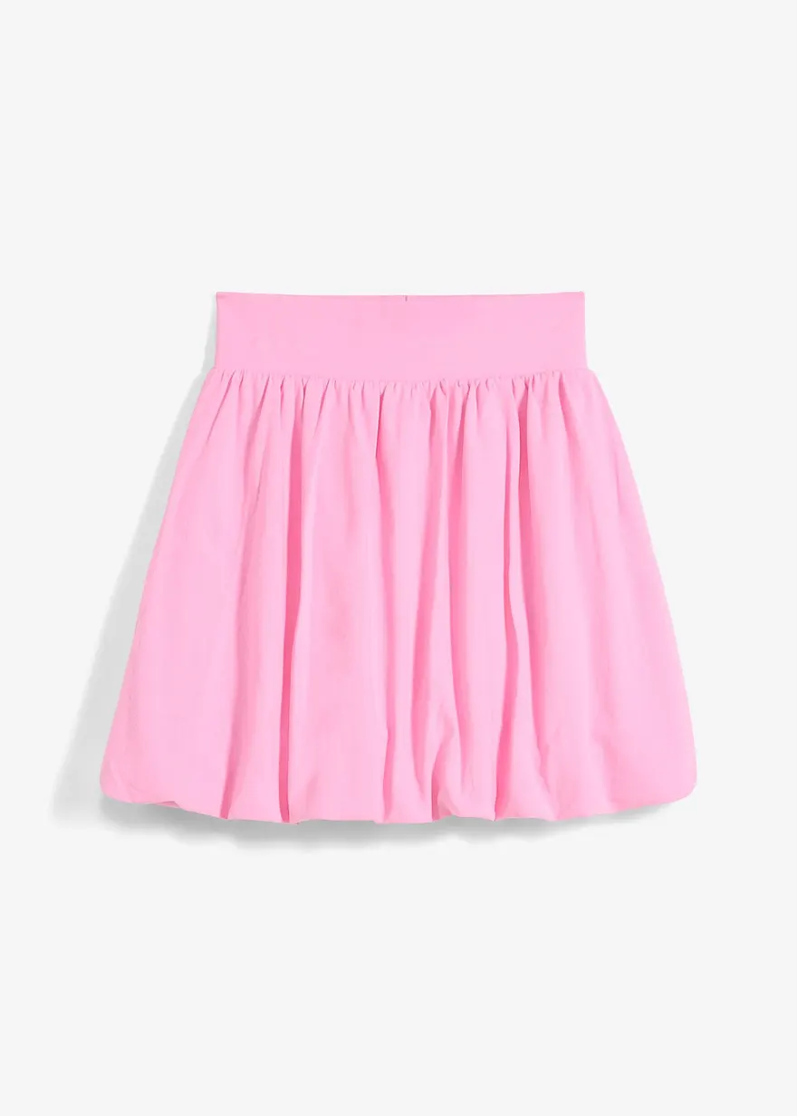 Ballonrock aus elastischem Bio-Baumwoll-Mix in rosa von vorne - bonprix