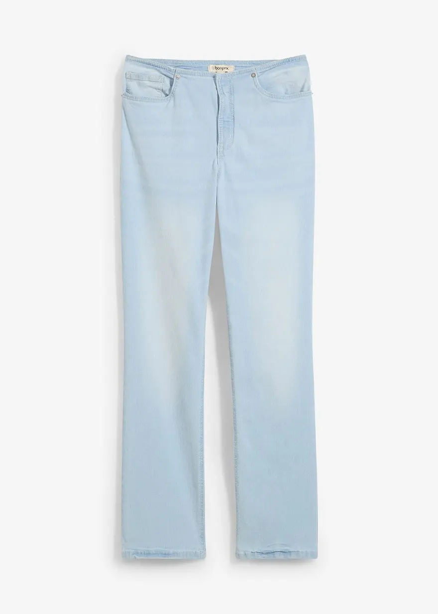 Straight-Jeans, Mid Waist in blau von vorne - bonprix