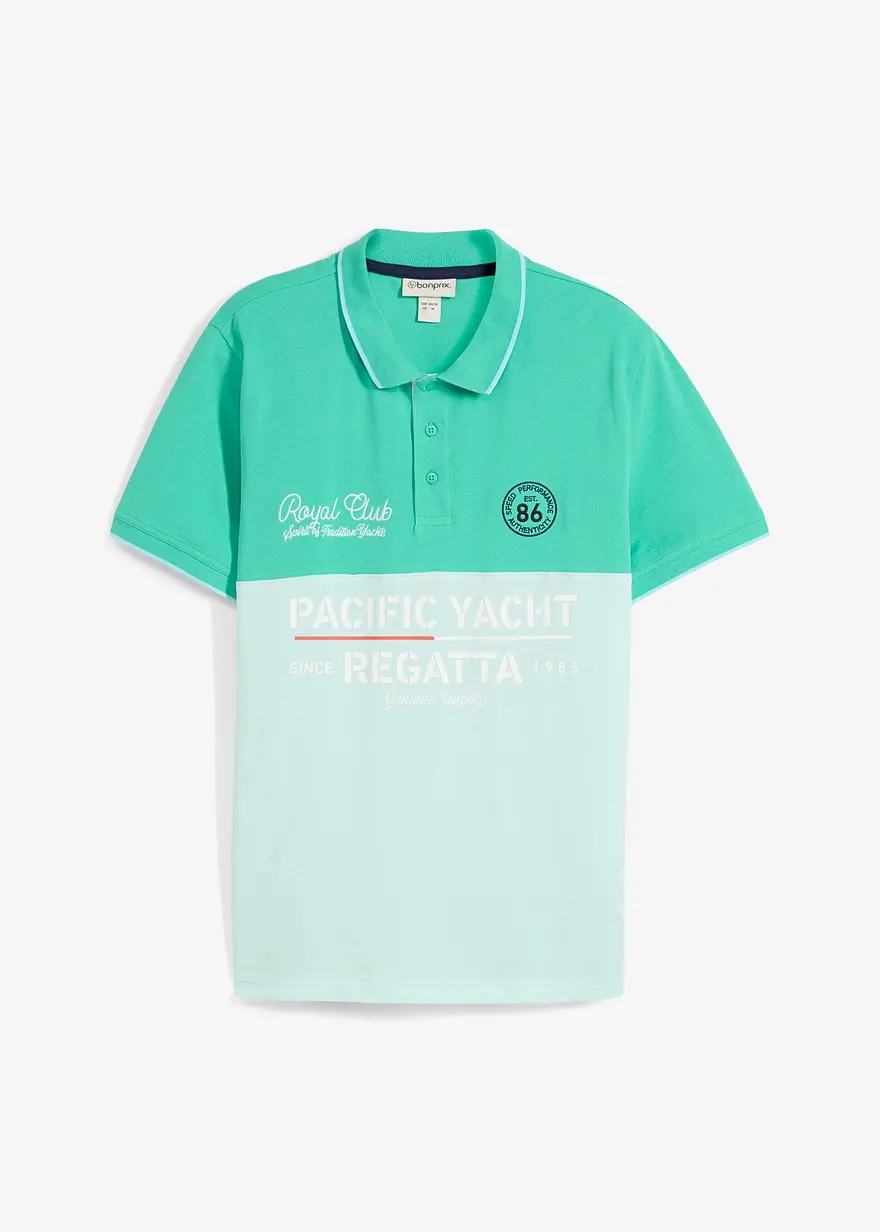 Piqué-Poloshirt aus reiner Bio-Baumwolle, Kurzarm in grün von vorne - bonprix