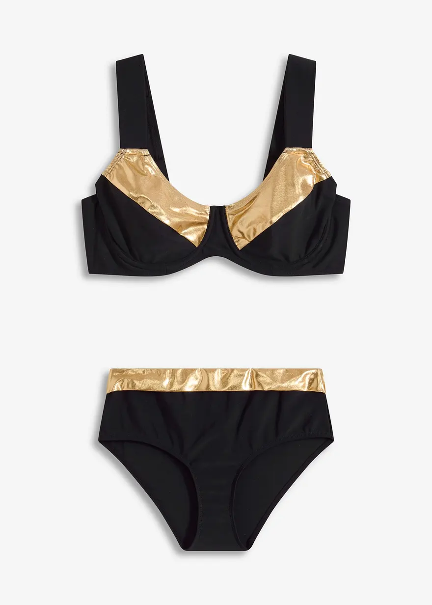 Minimizer-Bikini (2-tlg.Set) in schwarz von vorne - bonprix