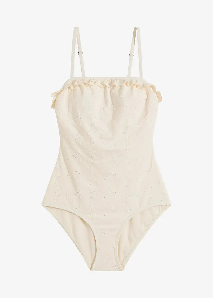 Shape Badeanzug mittlere Formkraft in beige von vorne - bonprix