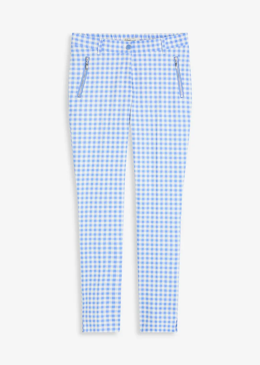 Hose mit Vichy Karo in blau von vorne - bonprix