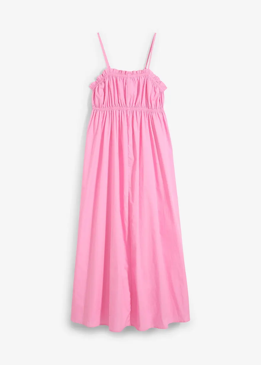 Trägerkleid aus reiner Bio-Baumwolle in rosa von vorne - bonprix