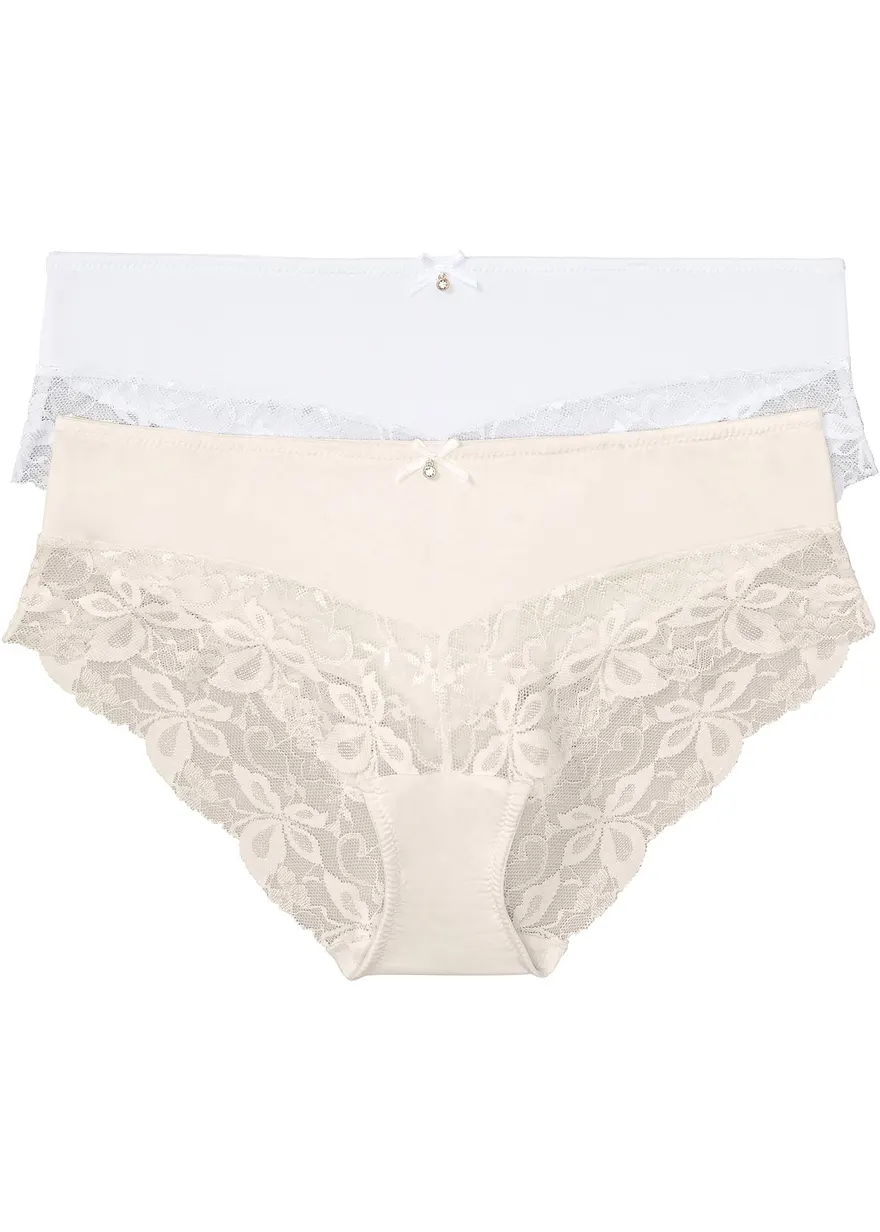 Panty (2er Pack) in weiß von vorne - bonprix