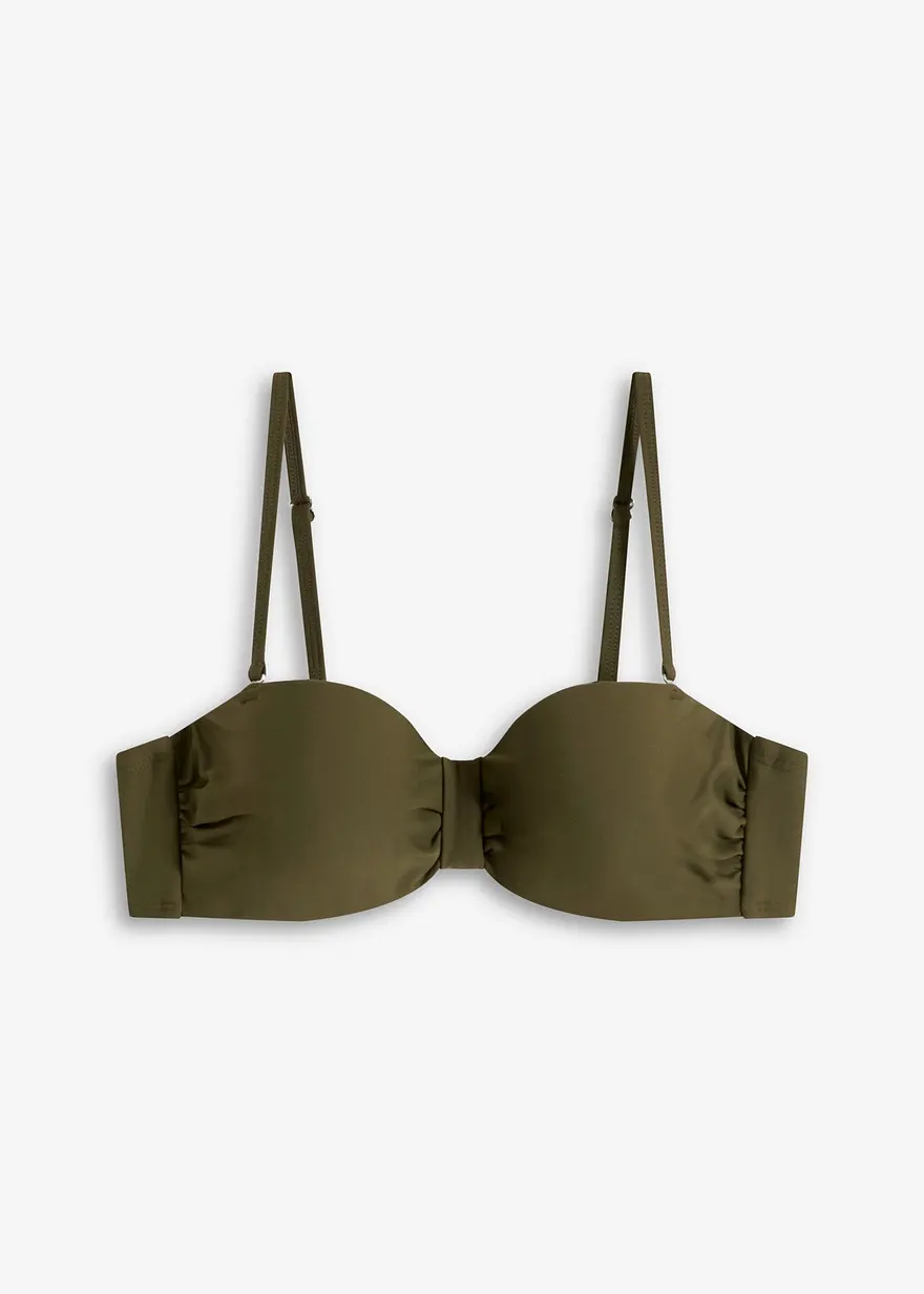 Balconette Bikini Oberteil in grün von vorne - bonprix