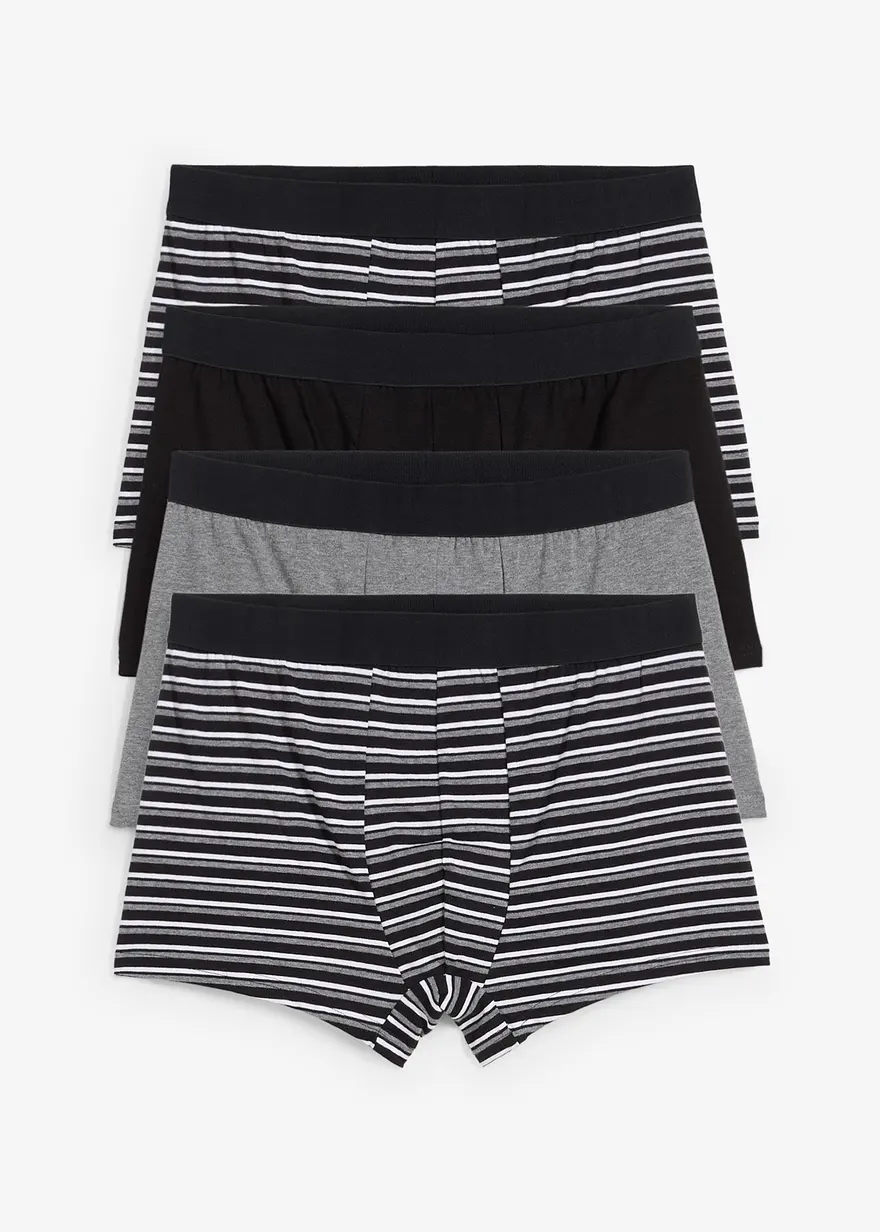 Boxershorts eng (4er Pack) in schwarz von vorne - bonprix