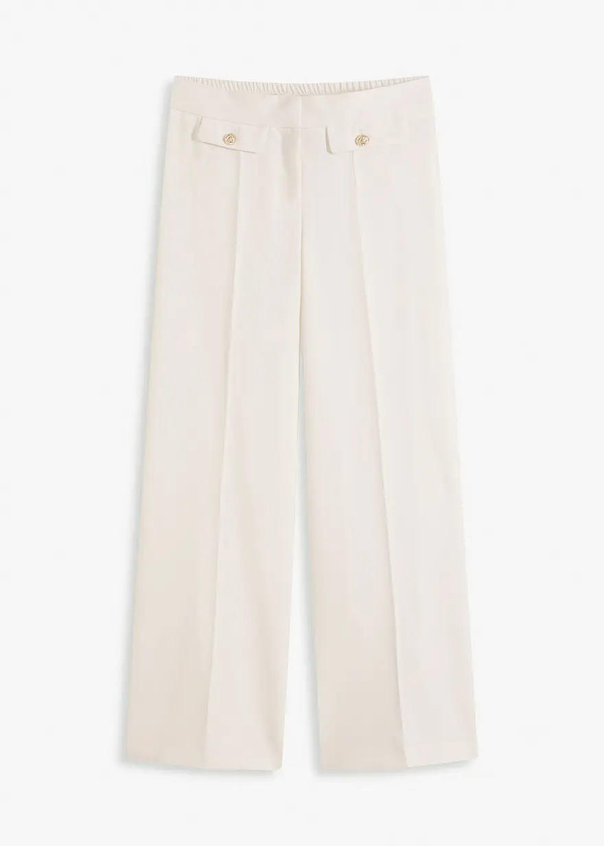 Marlenehose in weiß von vorne - bonprix