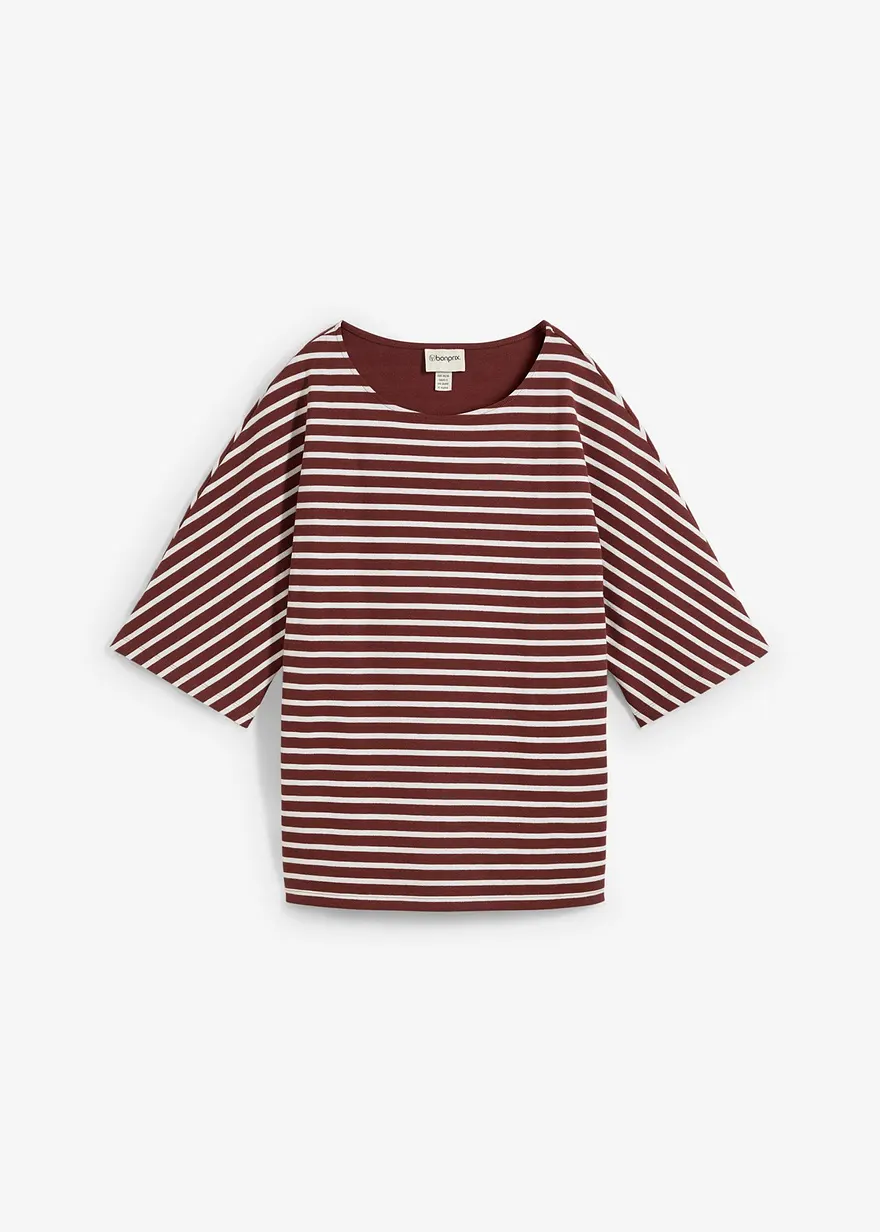 Oversize-Sweatshirt aus reiner Baumwolle in braun von vorne - bonprix