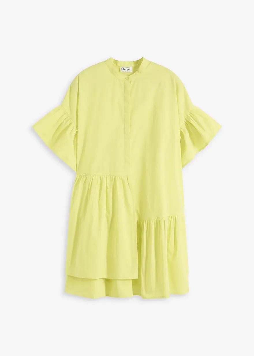 Tunika-Kleid aus reiner Bio-Baumwolle in gelb von vorne - bonprix