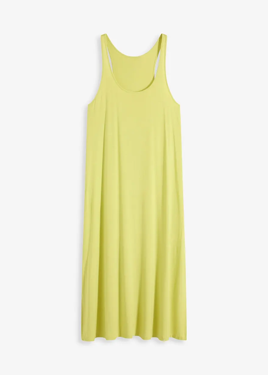 Jerseykleid aus fließender Viskose in gelb von vorne - bonprix