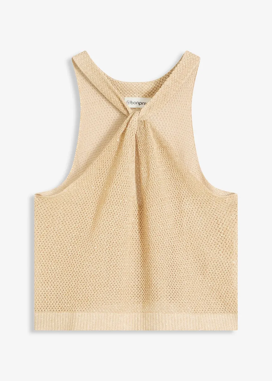 Stricktop mit Glitzer in gold von vorne - bonprix
