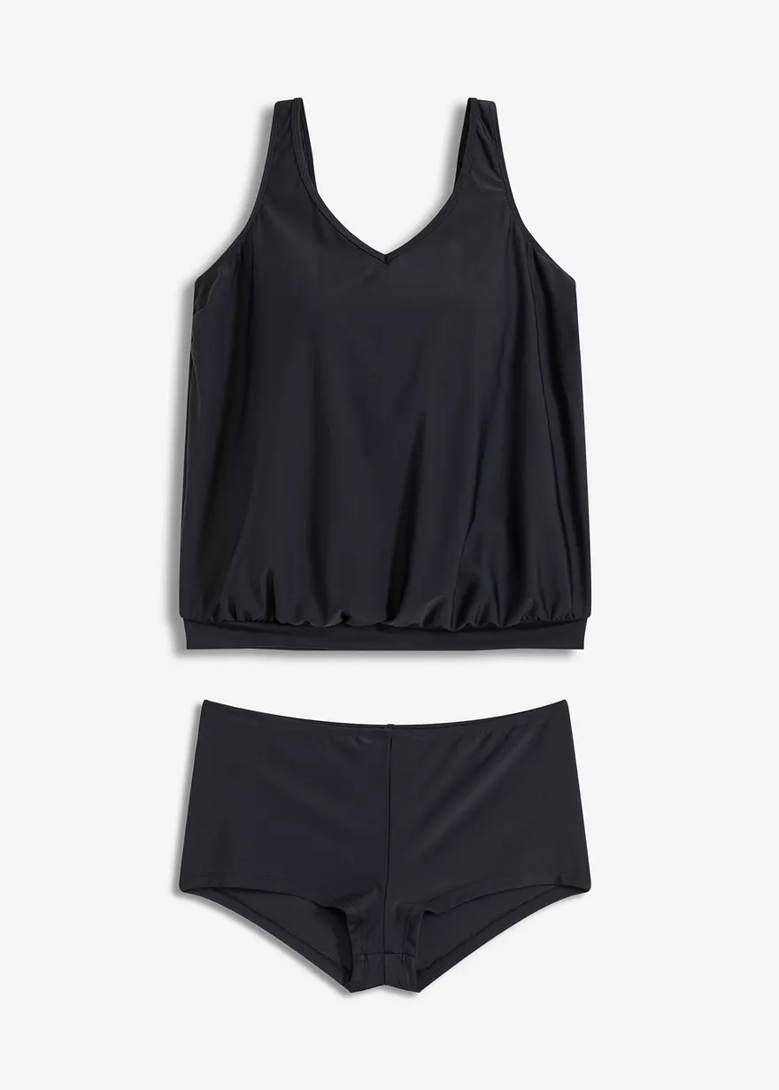 Tankini schnelltrocknend (2-tlg. Set) in schwarz von vorne - bonprix