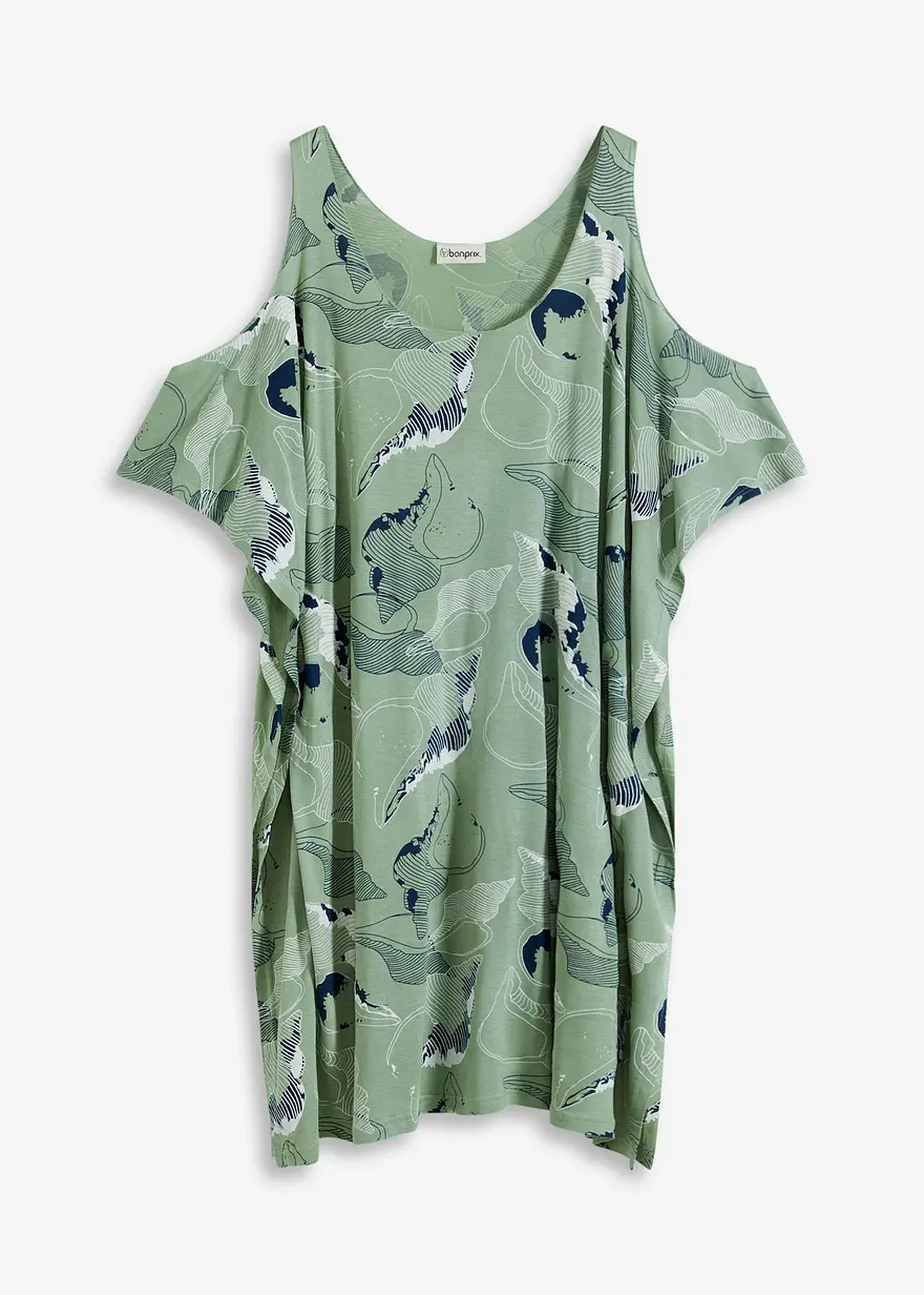 Strandkleid aus Viskose in grün von vorne - bonprix