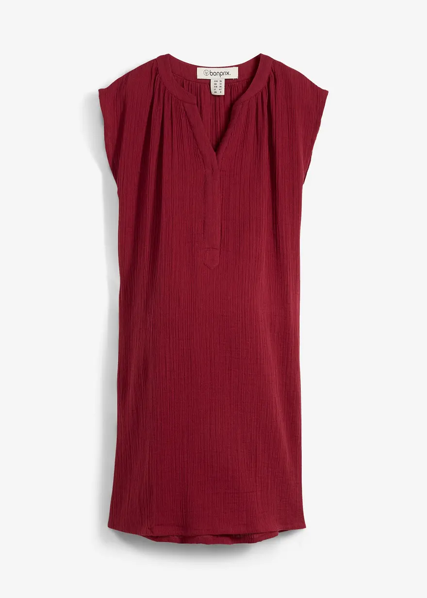 2-in-1 Umstands- und Stillkleid aus Baumwollmusselin in rot von vorne - bonprix