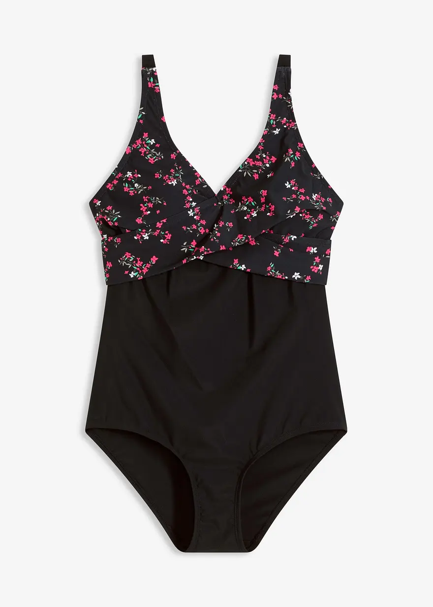 Shape Badeanzug leichte Formkraft in schwarz von vorne - bonprix