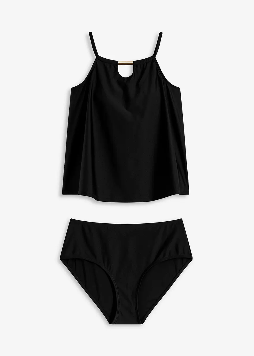 Tankini (2-tlg.Set) in schwarz von vorne - bonprix