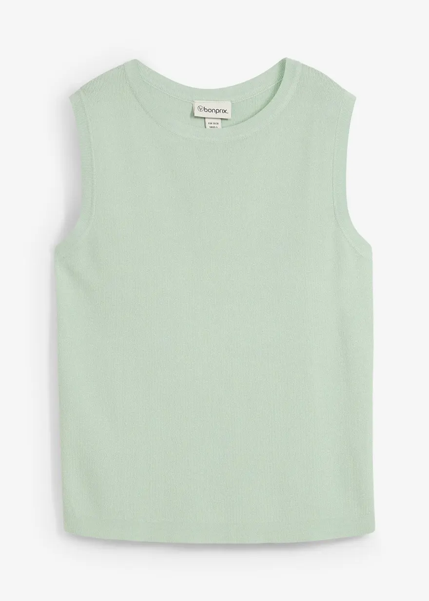 Stricktop in grün von vorne - bonprix