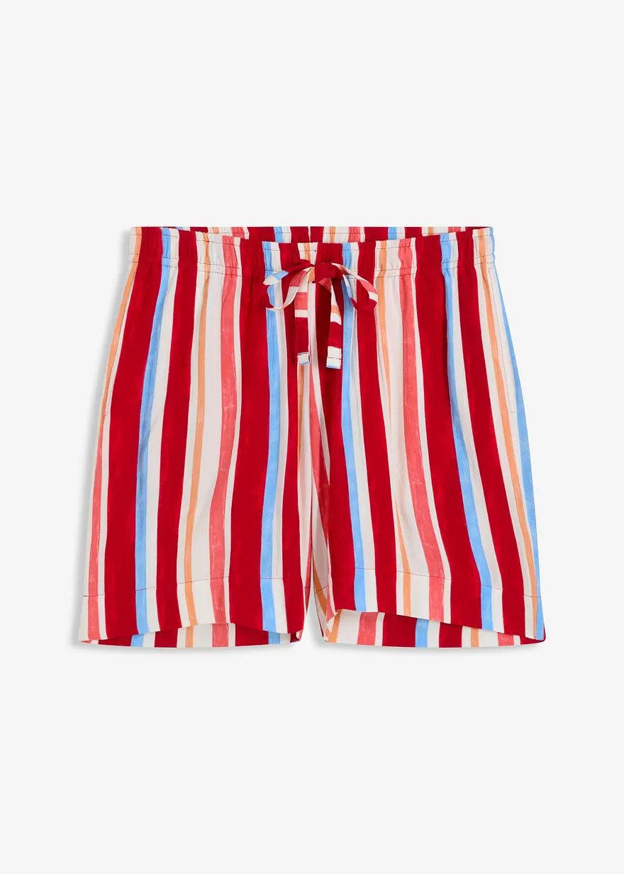 Schlupf-Shorts aus feiner Viskose in rot von vorne - bonprix