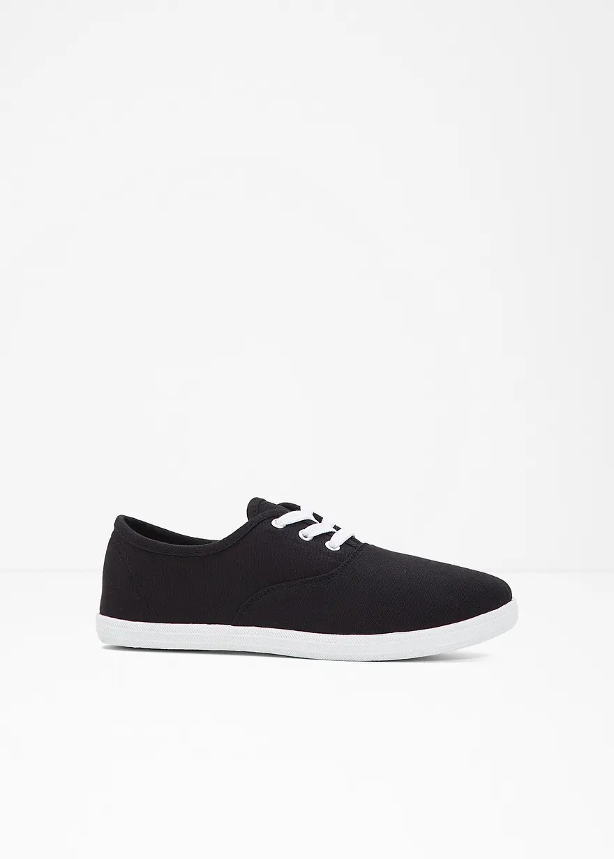 Sneaker in schwarz von vorne - bonprix
