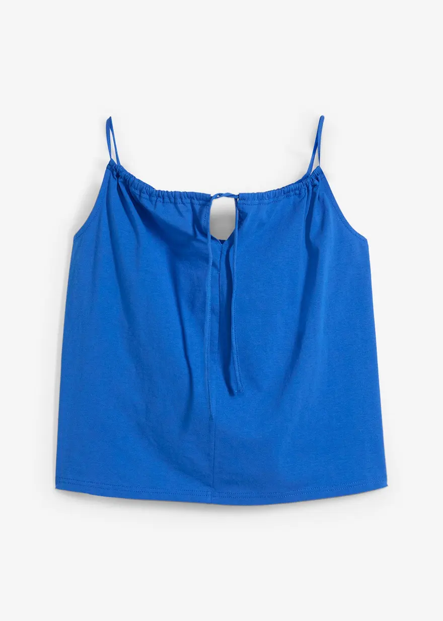 Spaghettiträger-Top in blau von vorne - bonprix