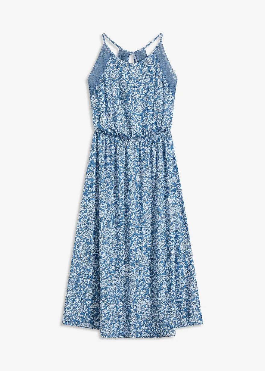 Jerseykleid in blau von vorne - bonprix
