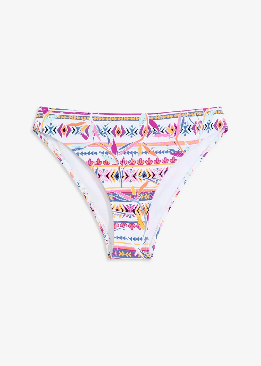 Bikinihose mit hohem Beinausschnitt in weiß von vorne - bonprix