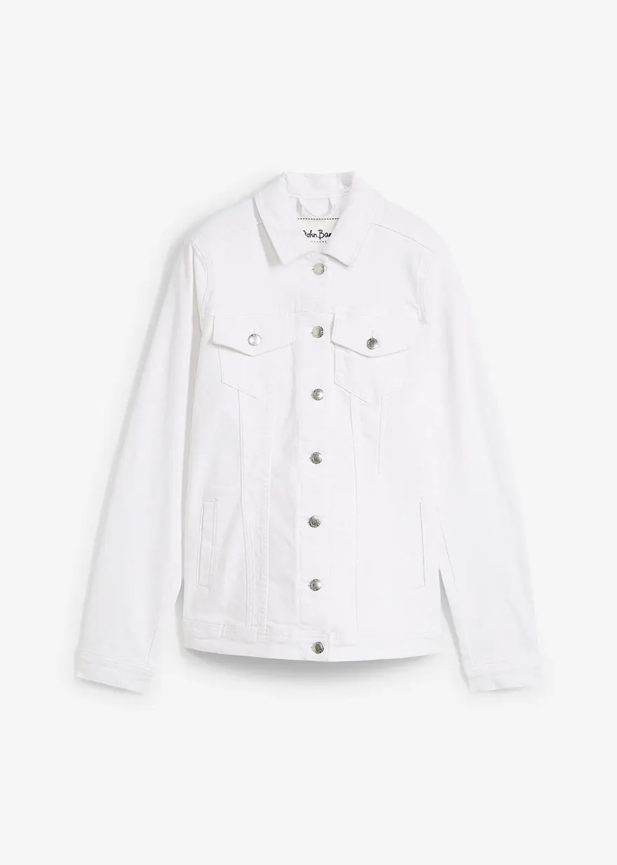 Jeansjacke in weiß von vorne - bonprix